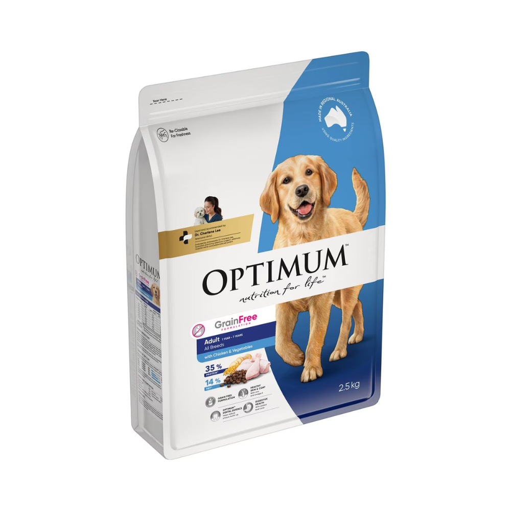 Optimum Grain Free With Chicken Vegetables Dry Dog Food 2.5kg Petservo Pet Servo