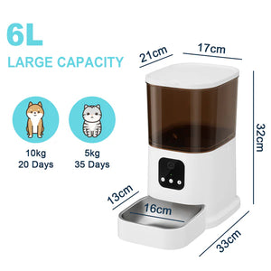 Advwin - 6L Automatic Pet Feeder APP Control & Camera 2.4G & 5G - petservo