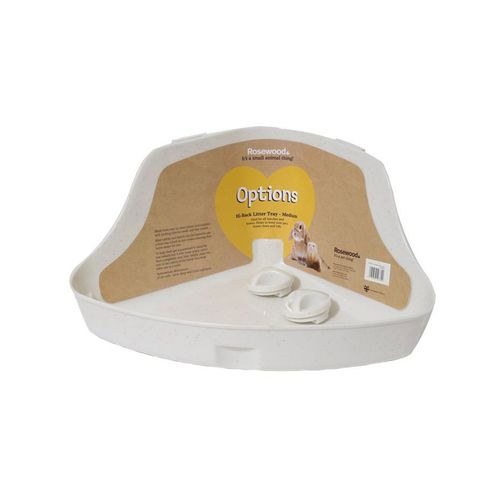 Rosewood - Backed Pet Toilet Box Poop Training Ferret Litter Tray Medium White - 2PK Corner High