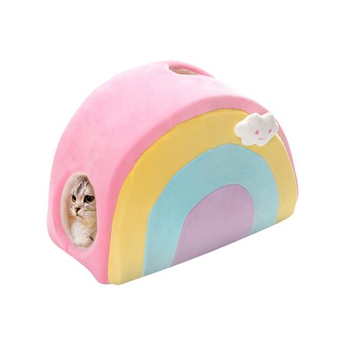 All Fur You - Rainbow Cat House - Pink