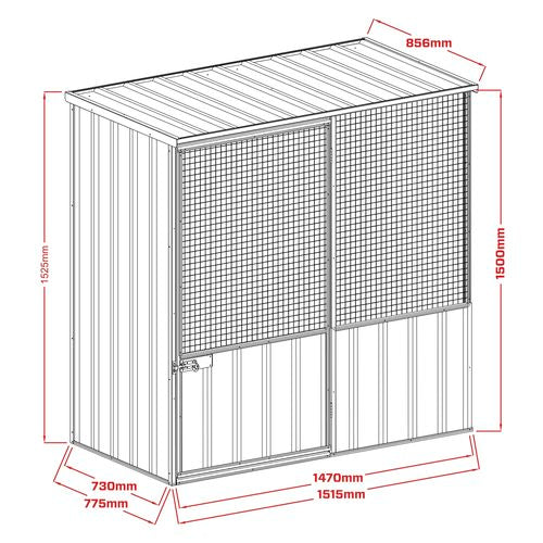 Pinnacle - 1.51 x 0.77 x 1.52m Zinc Fowl House