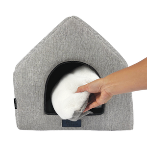 Baxter Bone - Taupe Anti-Bacterial Fabric Cat House - Petservo