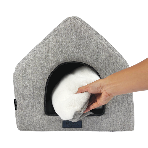 Baxter Bone - Taupe Anti-Bacterial Fabric Cat House - Petservo