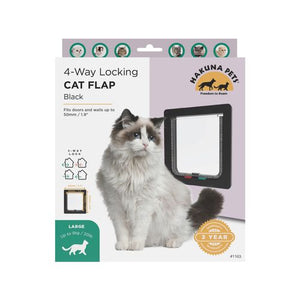 Hakuna Pets - Cat Flap - Large - Black