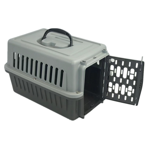 YES4PETS - Dog Cat Rabbit Crate Pet Guinea Pig Carrier Kitten Rabbit Cage - Grey - Small