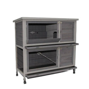 Shop YES4PETS 110cm XL Double Storey Rabbit Hutch Cage with Wheel _PetServo