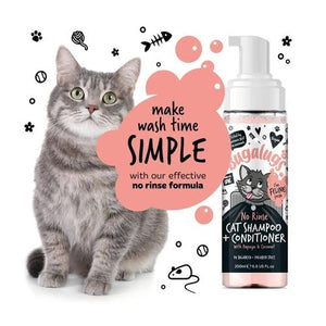 Bugalugs - 200ml No Rinse Cat Shampoo and Conditioner - petservo