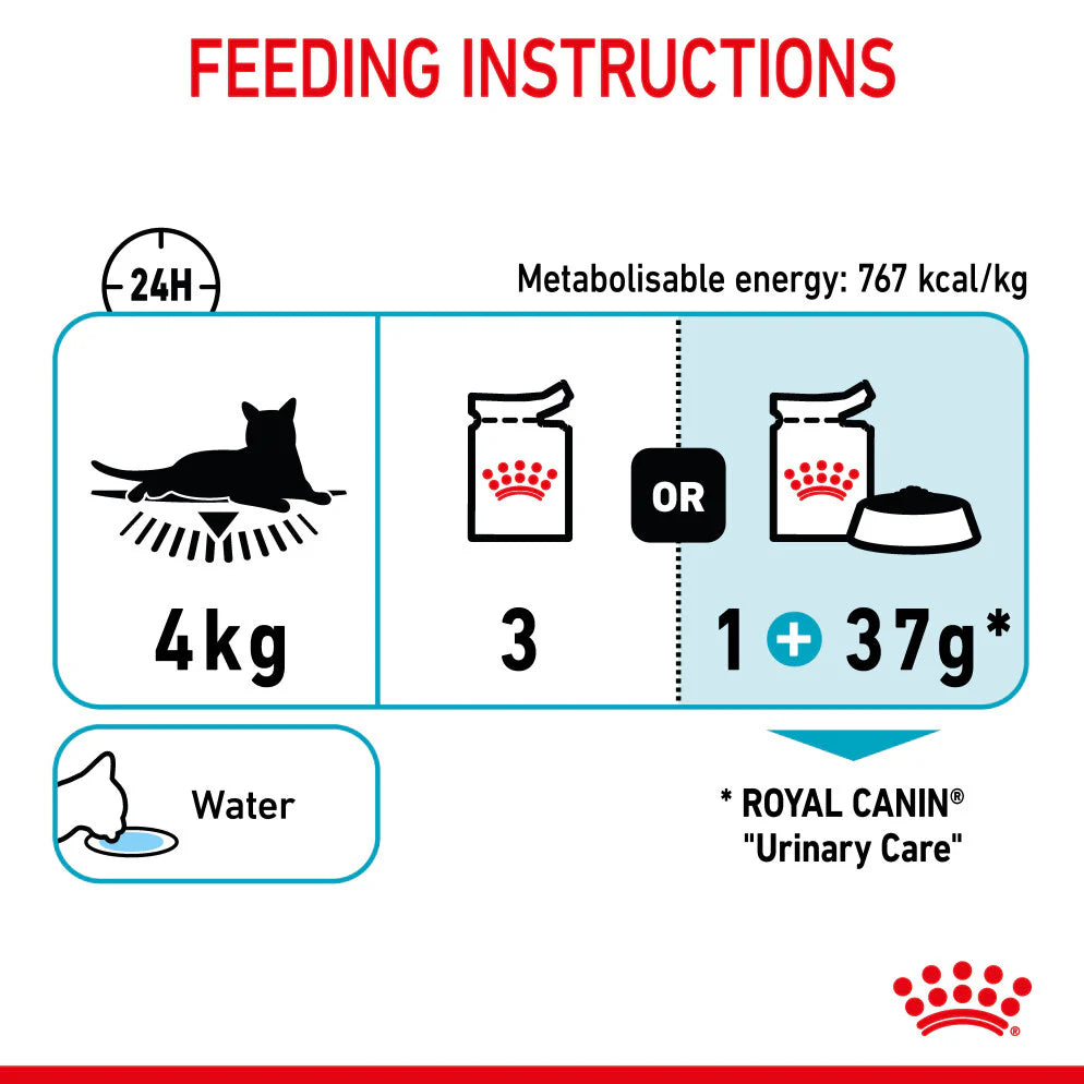 Royal Canin - Urinary Care with Gravy Adult Wet Cat Food Pouches 85g x 12 - Petservo