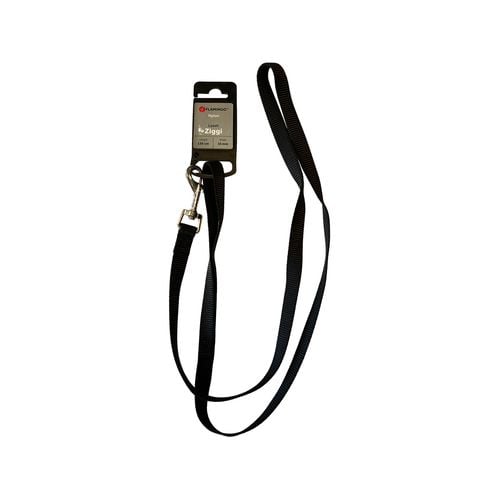 Flamingo - 130 x 1.5cm Black Ziggi Dog Leash - petservo