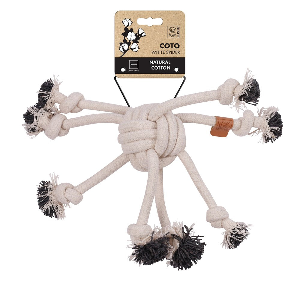 M-PETS - COTO Eco rope dog toys Spider 38cm - White