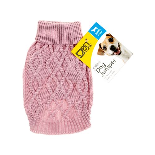 Pet Zone - 25cm Knitted Dog Jumper 3 Assorted Colours - Small