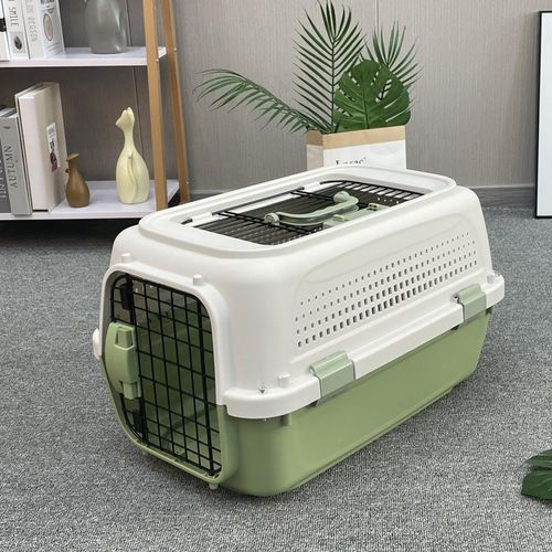 YES4PETS - Dog Cat Rabbit Crate Pet Kitten Carrier Parrot Cage - Green - Small