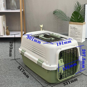 YES4PETS Small Dog Cat Rabbit Crate Carrier Parrot Cage Green PetServo-2