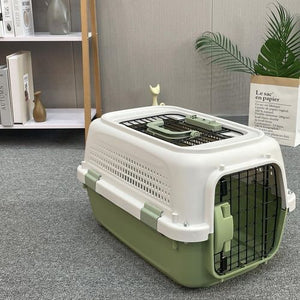 YES4PETS Small Dog Cat Rabbit Crate Carrier Parrot Cage Green PetServo-3