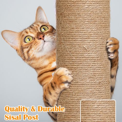 Advwin - 157cm Cat Scratching Post Tree Beige - petservo