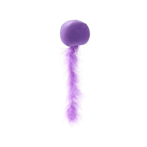 Paws and Claws - Plush Catnip Ball w/ Feather Tail 20X5cm Assorted - 2x