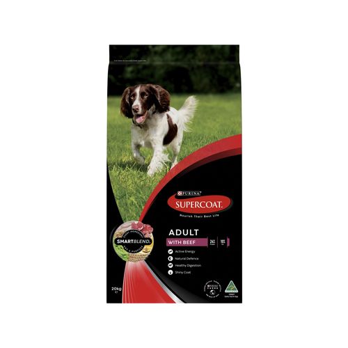 Supercoat 20kg Beef Adult Dog Dry Food