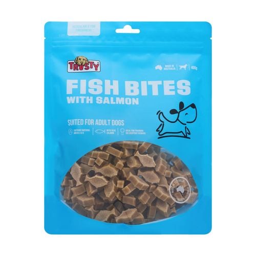 Trusty - 400g Fish Bite with Salmon Adult Dog Treats - Petservo