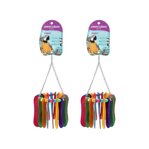 Paws and Claws - 20x10cm Rainbow Popsicle Parrot Pet/Bird Toy - 2x