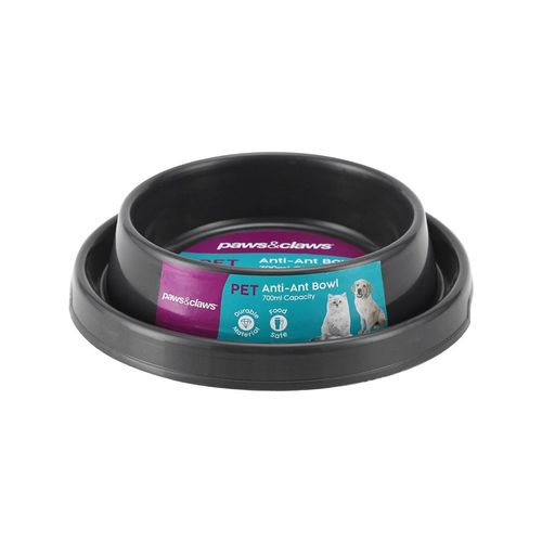 Paws and Claws - Anti-Ant Pet Dog Bowl 22.5x16.5x5.5cm - Dark Grey - 2PK