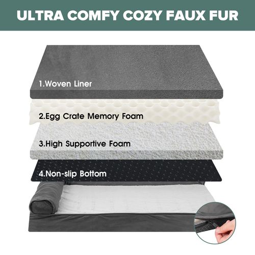 Advwin - Pet Bed Memory Foam Cat Sofa - Grey - petservo