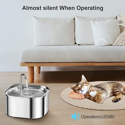 YES4PETS - 3.2L Automatic Electric Pet Water Fountain Dog Cat Stainless Steel Feeder Bowl Dispenser