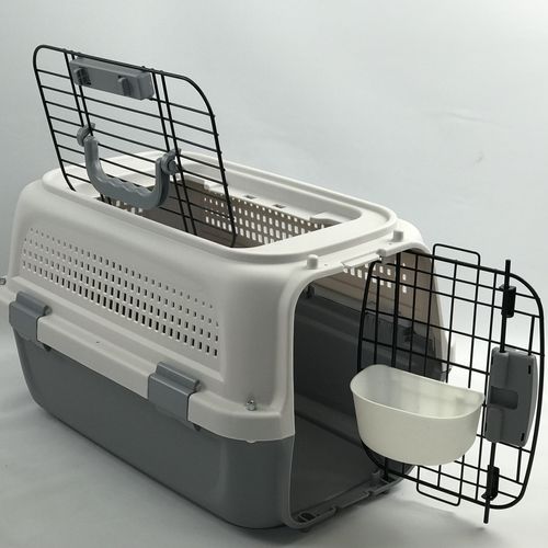 YES4PETS - Dog Cat Rabbit Crate Pet Kitten Carrier Parrot Cage - Grey - Small