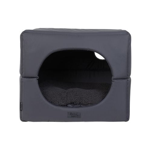 Baxter Bone - Charcoal Pet Cube Bed - Medium