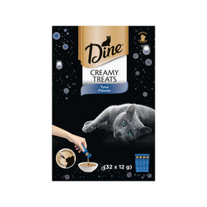 Dine - Creamy Treats 12g Tuna Flavour Cat Treats - 32 Sachets - petservo