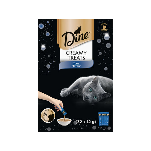 Dine - Creamy Treats 12g Tuna Flavour Cat Treats - 32 Sachets - petservo