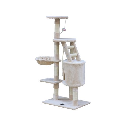 YES4PETS - 120 cm Multi level Cat Kitten Scratching Post Tree-Beige