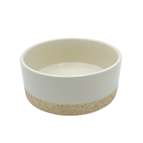 Baxter Bone - Cream Ceramic Dipped Fleck Pet Bowl - Petservo