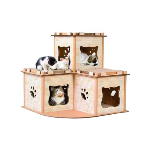 YES4PETS - Cat Cardboard House Tower Condo Scratcher Pet Post Pad Mat Furniture