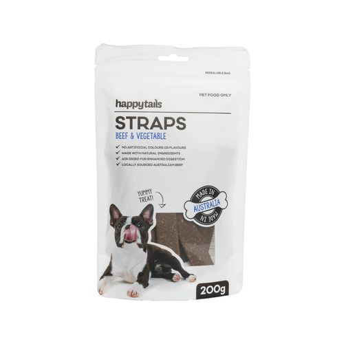 Happy Tails - 200g Beef And Vegetable Straps Dog Treats