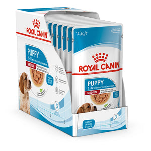 Royal Canin - Medium Puppy Wet Dog Food Pouches 140g x 10 - Petservo