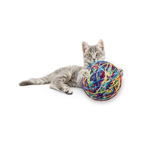 Paws and Claws - 9cm Cat Toy Wool Ball w/ Rattle - 2x