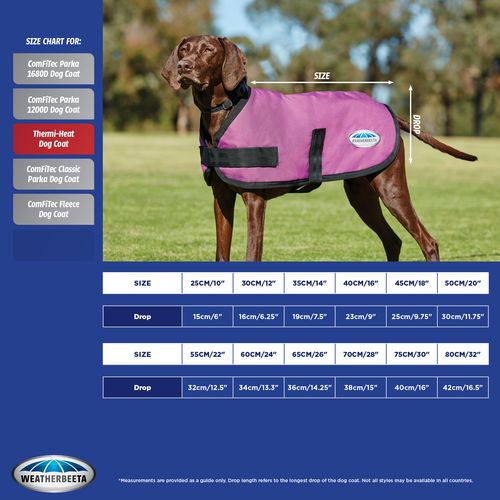 WeatherBeeta - ComFiTec Classic Dog Coat 25cm - Dark Blue