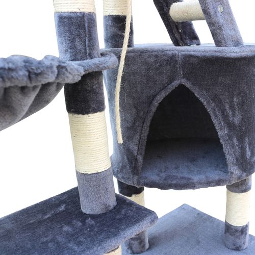 YES4PETS 120cm Grey Multi-Level Cat Scratching Post Tree - PetServo-2