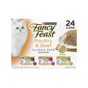 Fancy Feast - 85g Classic Beef and Poultry Pate Wet Cat Food - 24 Pack - petservo