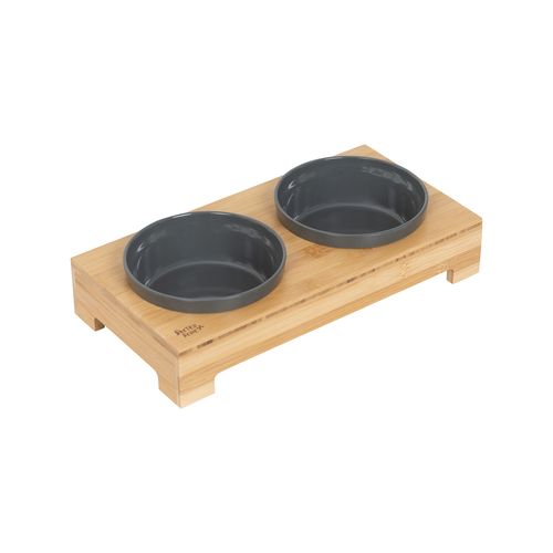 Baxter Bone - Charcoal Two Tone Double Pet Bowl - Medium