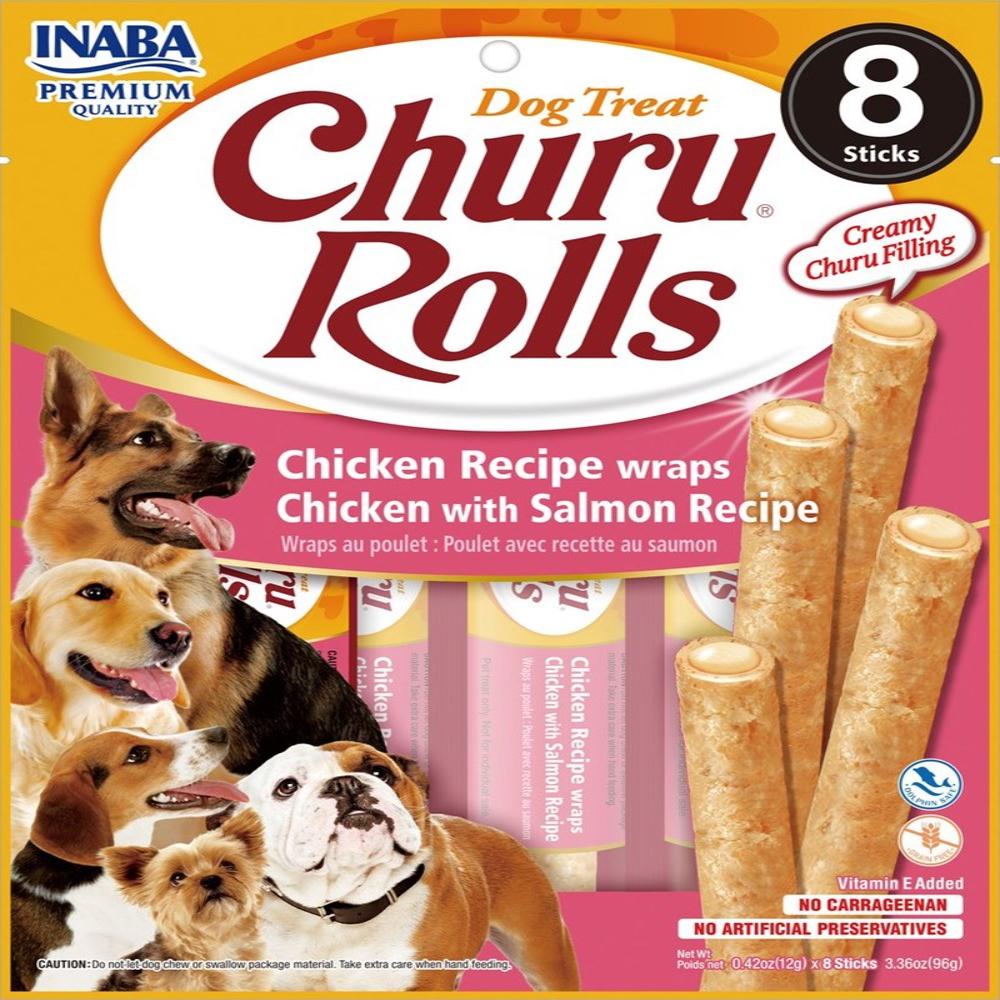 Inaba - Churu Rolls Chicken Recipe wraps Chicken with Salmon Recipe - Petservo