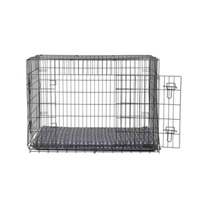 Baxter Bone - Canvas And Fur Digi Dog Removable Cover Crate Mat  - Large - Grey - petservo