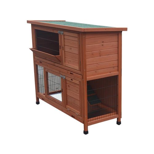 YES4PETS 120cm XL Double Storey Rabbit Hutch Cage with Tray - PetServo-1