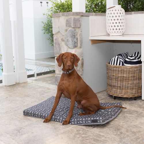 Baxter Bone - Canvas And Fur Digi Dog Removable Cover Crate Mat  - Large - Grey - petservo