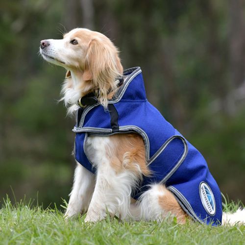 WeatherBeeta - 25cm Dark Blue/Grey/White ComFiTec Premier Free Duo Deluxe Parka Dog Coat