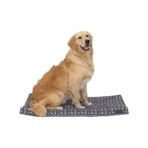 Baxter Bone - Canvas And Fur Digi Dog Removable Cover Crate Mat  - Large - Grey - petservo