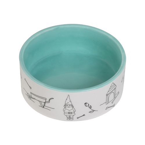 Baxter Bone - Mint Green Thumb Ceramic Pet Bowl - Medium