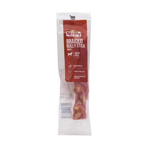 Trusty - 40g Small Braided Bully Stick Adult Dog Treats - petservo