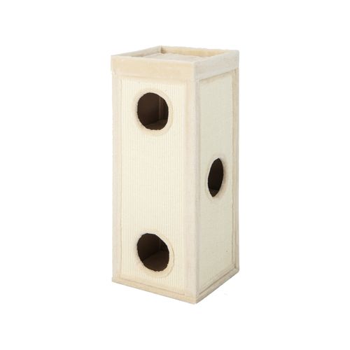 Costway - 99cm 3-Tier Cat Tower 2in1 Kitty Condo House Scratching Post w/Detachable Cover, Beige