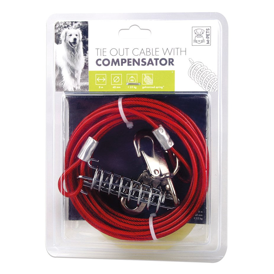 M-PETS - Tie out cable with COMPENSATOR 4.8 mm.dia - 25 kg